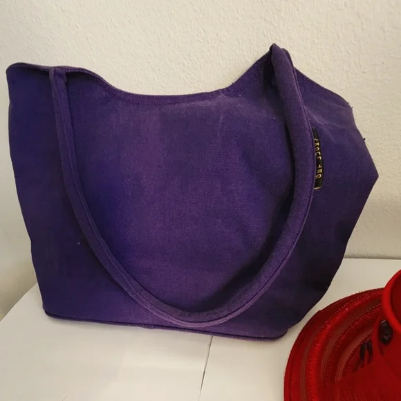 Get Lucky / Purple / Red Hat Lady/ Purse / Tote & Red Feather Hat w/Heart Gems - Picture 4 of 16